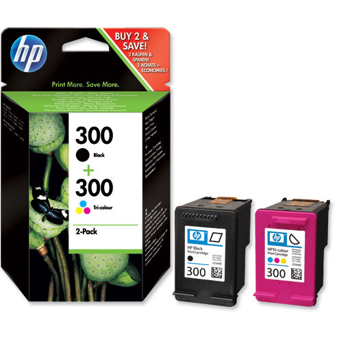 Set 2 Cartușe Cerneală HP 300 CN637EE Negru / Tri-color