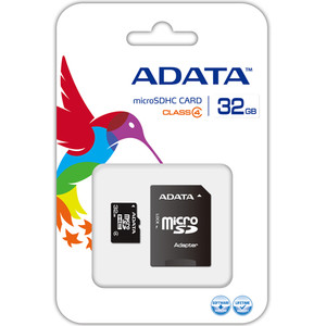 Card ADATA Micro SDHC 32GB Clasa 4 + adaptor SD AUSDH32GCL4-RA1