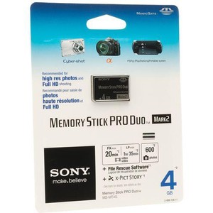 Card Sony Memory Stick PRO Duo 4GB MSMT4GN-PSP