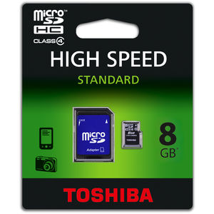 Card Toshiba Micro SDHC 8GB Clasa 4 + Adaptor SD SD-C08GJ