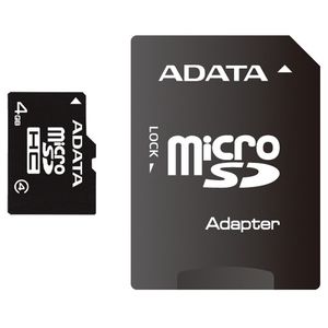 Card ADATA Micro SDHC 4GB Clasa 4 + adaptor SD