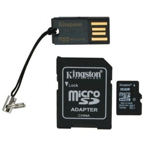 Card Kingston Micro SDHC 16GB Clasa 10 + Adaptor SD + USB Card reader MBLY10G2/16GB