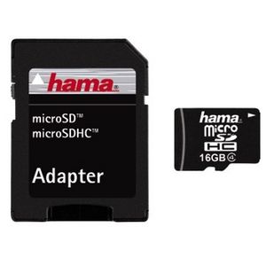 Card Hama microSDHC 16GB cu adaptor SD pentru mobil