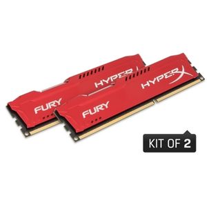 Kit Memorie HyperX Fury DDR3 8GB 2x4GB 1600MHz CL10 Radiator Rosu