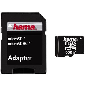 Card Hama Micro SDHC 8GB Clasa 4 cu adaptor