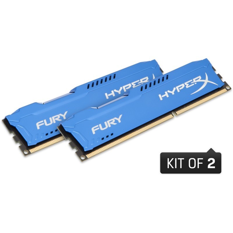 Kit Memorie Fury 8GB DDR3 1600 MHz CL10 Dual Channel Radiator Albastru thumbnail