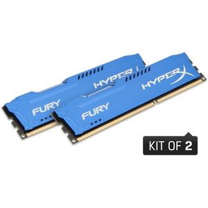Kit Memorie HyperX Fury 8GB DDR3 1600 MHz CL10 Dual Channel Radiator Albastru