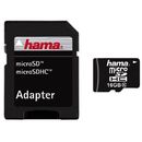 Card Hama Micro SDHC 16GB Clasa 10 cu adaptor