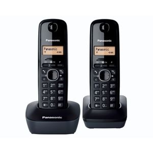Telefon fara fir DECT Twin Panasonic KX-TG1612FXH cu 2 receptoare Caller ID Negru