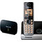 Telefon fara fir DECT cu repetor pentru extinderea ariei de acoperire Panasonic KX-TG6751FXB Caller ID
