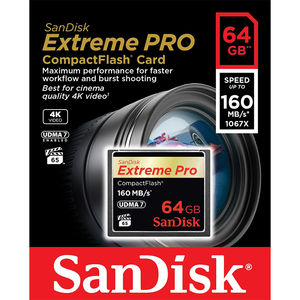 Card Sandisk Compact Flash Extreme Pro 160Mbs 64GB