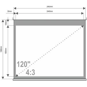 Ecran de proiectie 4World pe perete 244 x 183 cm format 4:3 alb mat
