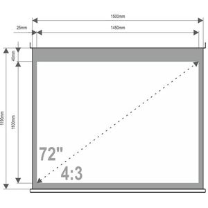 Ecran de proiectie 4World cu suport 145 x 110 cm format 4:3 alb mat