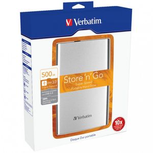 Hard disk extern Verbatim Store n Go Portable 500GB 2.5 inch Silver