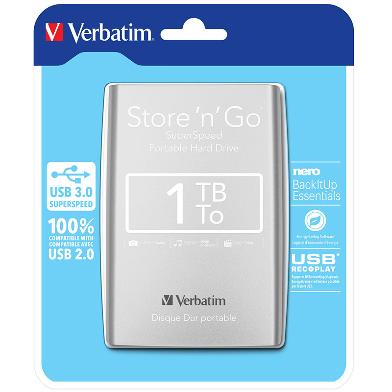 Hard disk extern Store n Go 1TB 2.5 inch USB 3.0 Silver