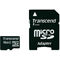 Card Transcend microSDHC 16GB Class 4 cu adaptor SD