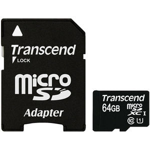 Card Transcend microSDXC 64GB Class 10 UHS-I cu adaptor SD