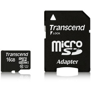 Card Transcend microSDHC 16GB UHS1 cu adaptor SD