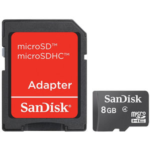 Card Sandisk microSDHC 8GB Class 4 cu adaptor SD