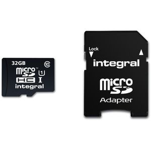 Card Integral micro SDHC 32GB Class 10 UHS-I U1 cu adaptor SD