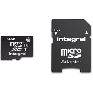 Card Integral microSDXC 64GB Class 10 UHS-I U1 cu adaptor SD