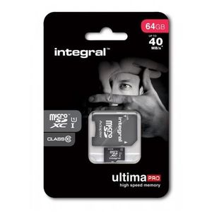 Card Integral microSDXC 64GB Class 10 UHS-I U1 cu adaptor SD