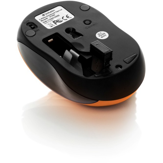 Mouse wireless Verbatim 49045 GO Nano Portocaliu — imaginea 4