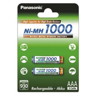 Panasonic 125014156 set 2 acumulatori AAA Ni-Mh 1000 mAh