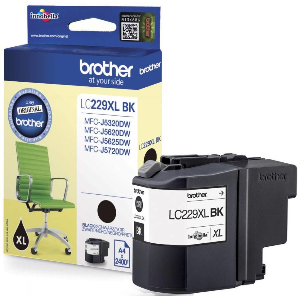 Cartus Cerneală Brother LC229XLBK 2400 Pagini Negru