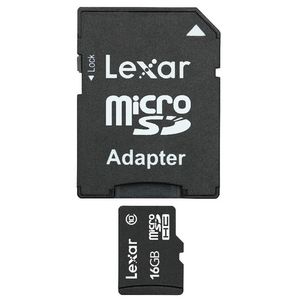 Card Lexar microSDHC 16GB Clasa 10 cu adaptor SD