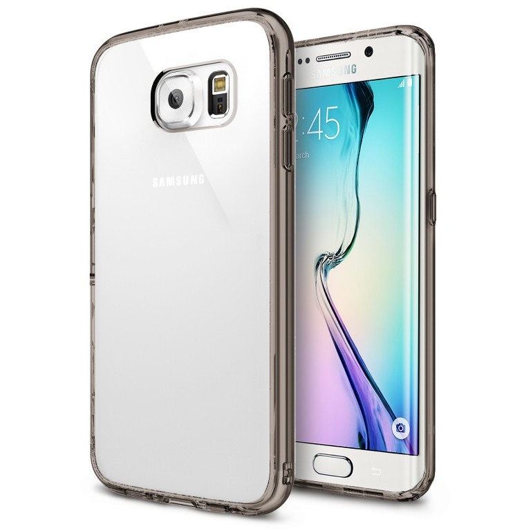 Husa Protectie Spate Ringke Fusion Smoke plus folie protectie fata si spate pentru Samsung Galaxy S6 Edge ITGalaxy.ro