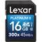 Card Lexar SDHC Platinum II 300x 16GB Clasa 10 UHS-I 45MB/s