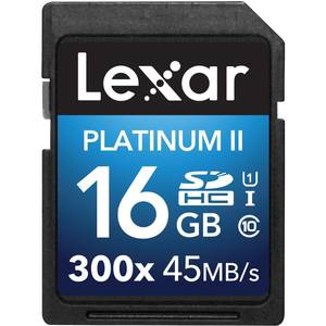 Card Lexar SDHC Platinum II 300x 16GB Clasa 10 UHS-I 45MB/s