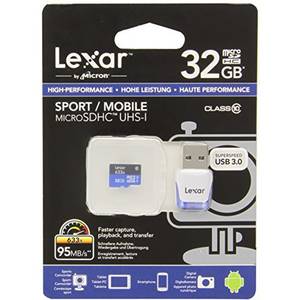 Card Lexar microSDHC 32GB Clasa 10 UHS-I cu adaptor USB 3.0