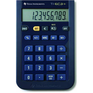 Calculator de birou Texas Instruments TI-EC-3+ 10 cifre albastru