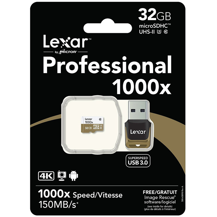 Card Professional 1000x microSDHC 32GB Clasa10 UHS-II 150MB/s cu adaptor USB 3.0 thumbnail