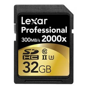 Card Lexar Professional 2000x 32GB SDHC Clasa 10 UHS-II 300MB/s cu adaptor USB 3.0