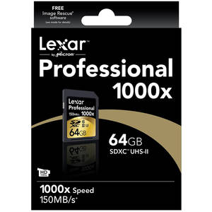 Card Lexar Professional 1000x SDXC 64GB Clasa 10 UHS-II 150MB/s