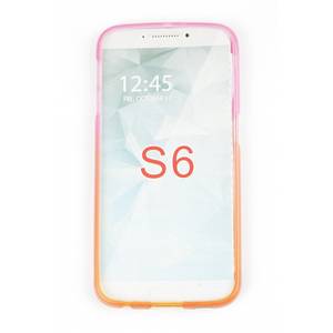 Husa Protectie Spate Tellur TLL118152 Silicon roz / portocaliu pentru Samsung Galaxy S6