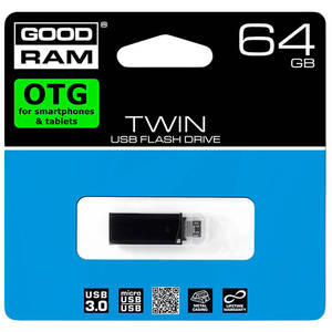 Memorie USB Goodram Twin 64GB OTG USB 3.0 Black