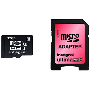 Card Integral UltimaPro X microSDHC 32GB Clasa 10 cu Adaptor SD