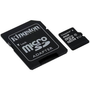 Card Kingston microSDHC 8GB Clasa 10 UHS-I 45MBs cu adaptor SD