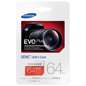 Card Samsung SDXC EVO Plus 64GB Clasa 10 UHS-I U1