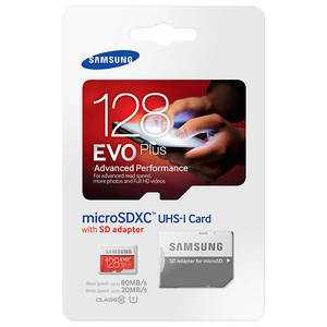 Card Samsung microSDXC EVO Plus 128GB Clasa 10 UHS-I U1 cu adaptor SD