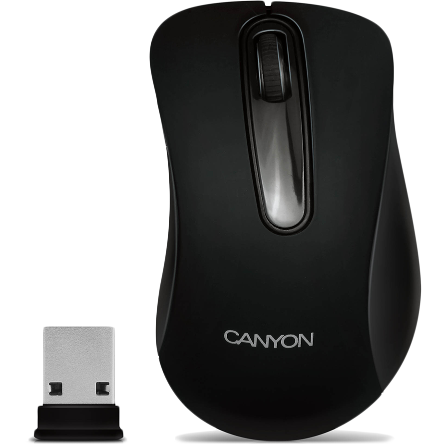 CANYON Mouse CNE-CMSW2 (Wireless, Optical 800 dpi, 3 btn, USB), Black - imagine 2