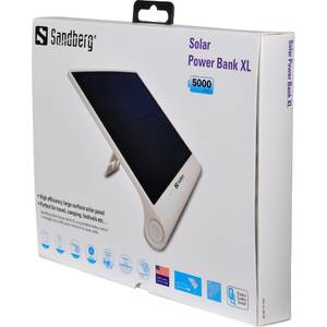 Acumulator extern Sandberg Power Bank XL cu Panou solar 5000mAh
