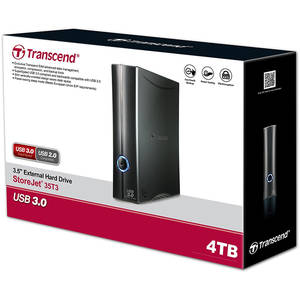 Hard disk extern Transcend StoreJet 35T3 Turbo 4TB 3.5 inch USB 3.0 Black