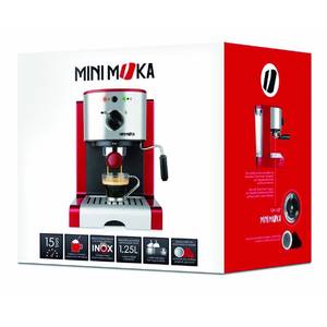 Espressor cafea Minimoka CM 1637 1350W 1.25 litri Rosu/Inox