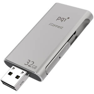 Memorie USB PQI Pendrive iConnect OTG Lightning 32GB USB 3.0 Grey