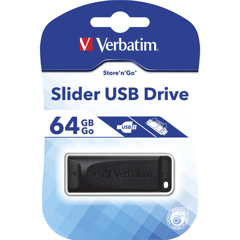 Memorie USB Verbatim Slider 64GB USB 2.0 Black — imaginea 6